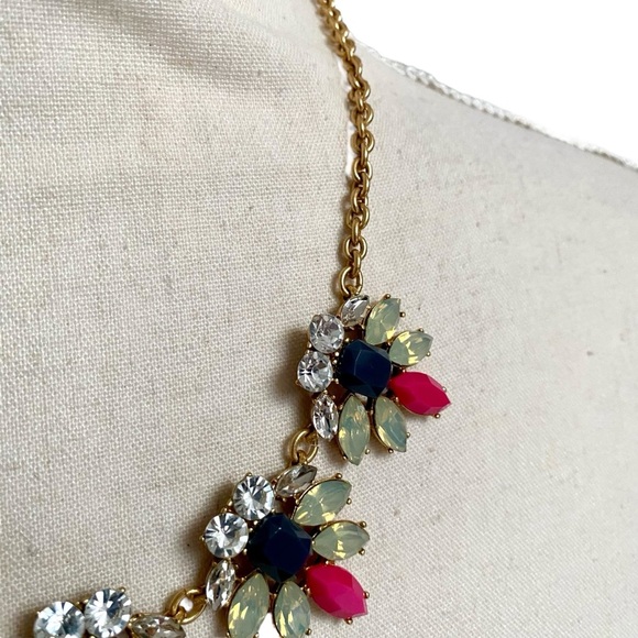J.Crew Factory Crystal Watchbird Statement Necklace NWT 17” Adjustable Chain - Picture 4 of 6